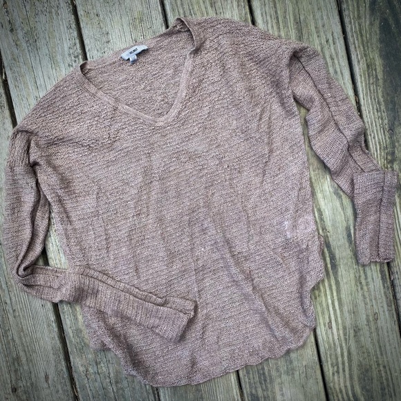 Helmut Lang Tops - Helmut Lang Taupe Light-Weight High-Low Pullover | Helmut